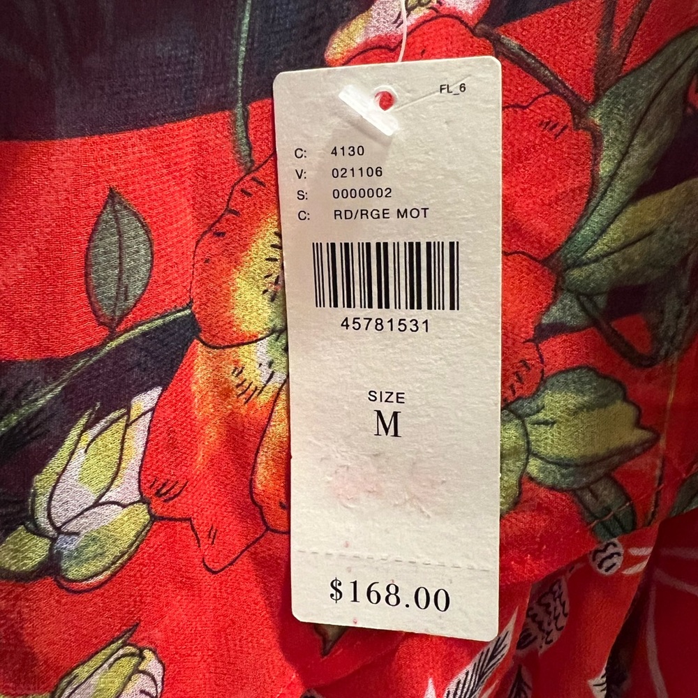 New Anthropologie red floral dress; One September brand “Zuri” Dress Size Medium - Picture 10 of 13